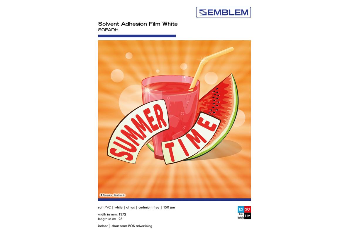 Foto1: EMBLEM Film Adhesion white // SOFADH - 137 cm x 25 m