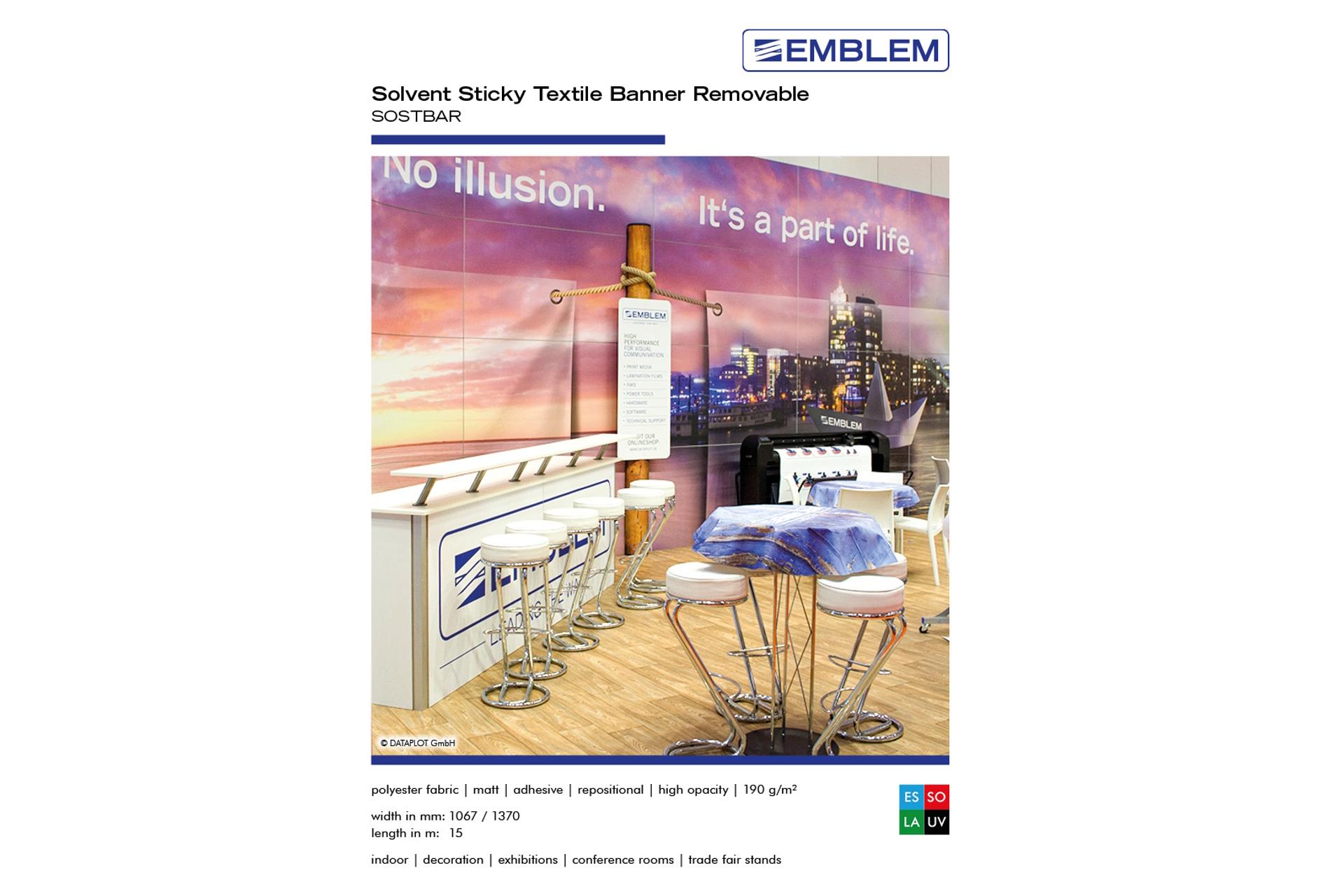 Foto: EMBLEM Textil adhesive // SOSTBAR - 106,7 cm x 15 m