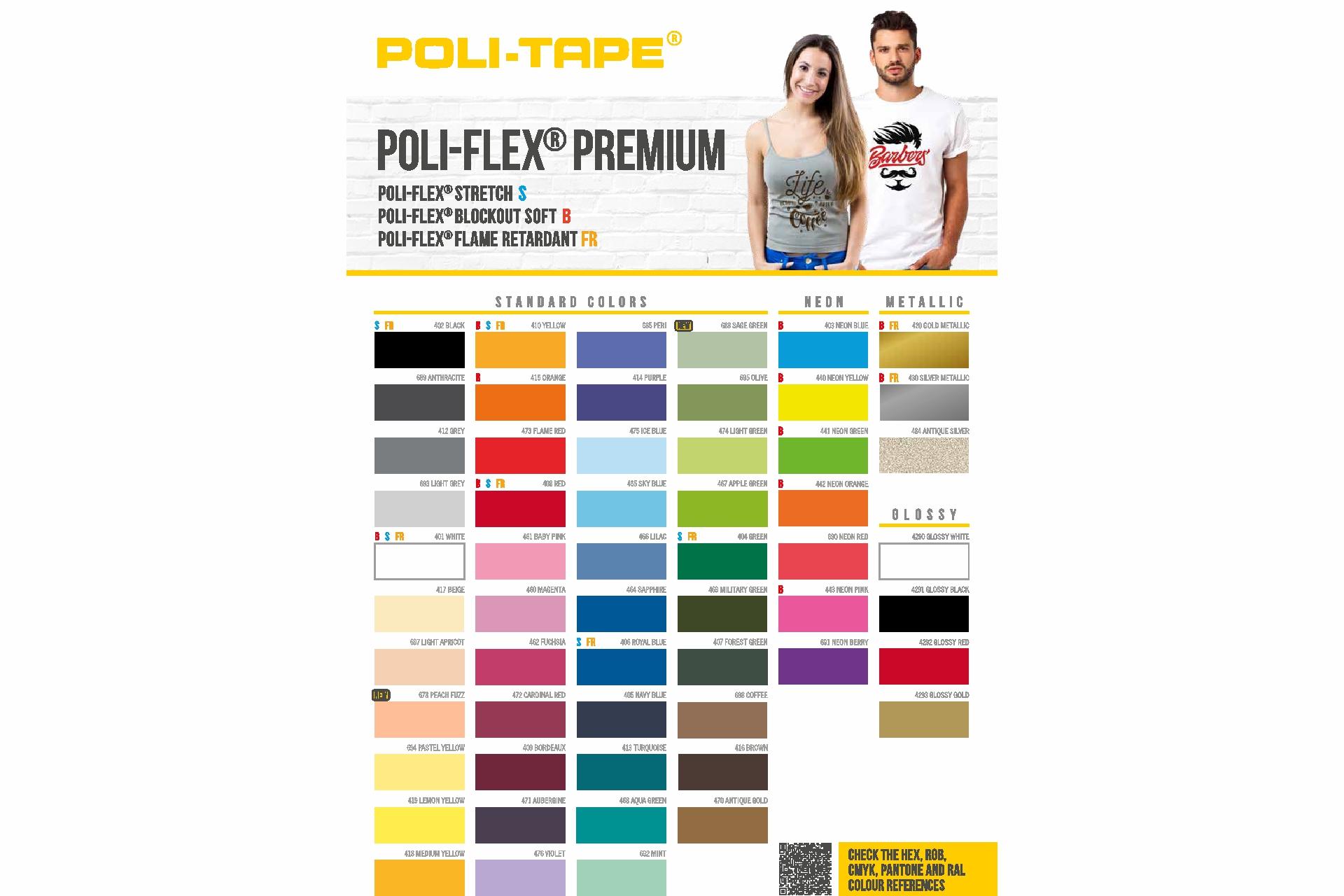 Foto: Farbkarte Poli-Flex Premium/Stretch/Blockout Soft