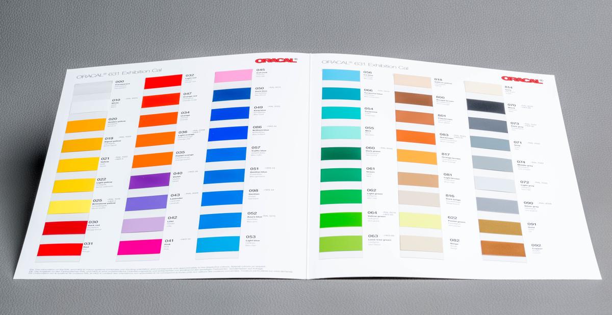 Foto1: Farbkarte Oracal 631M