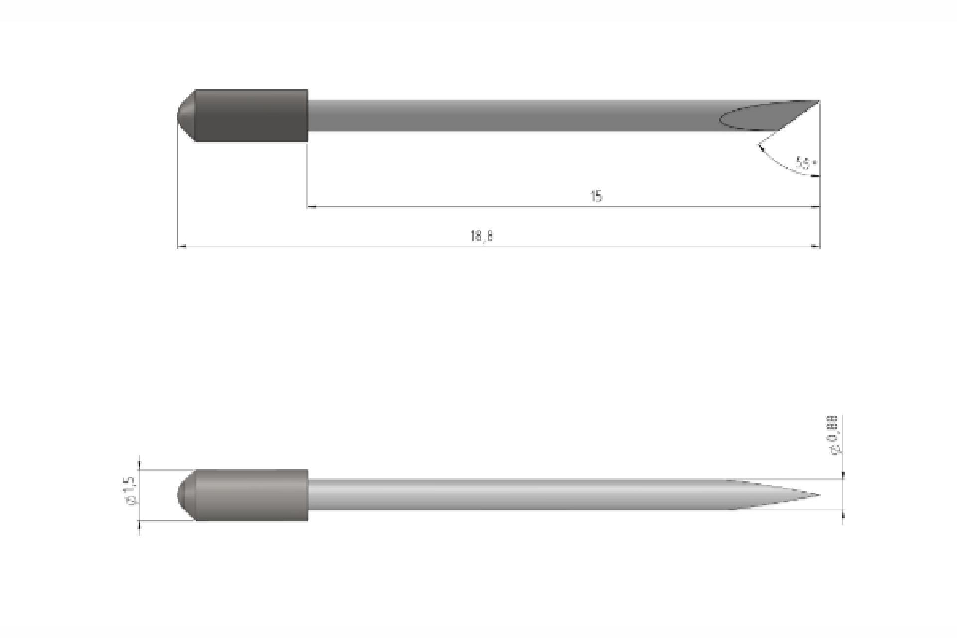 Foto: profiwelt PROcut Schleppmesser für Graphtec 0,9 mm 55°