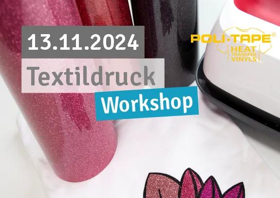 Bild: Workshop Textildruck am 13.11. mit Michael Hildebrandt von Poli-Tape